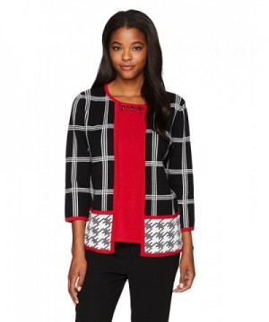 Alfred Dunner Womens Houndstooth Border
