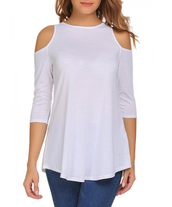 Aceshin Womens Shoulder Blouses Tshirts