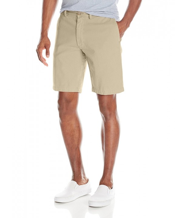 Men's Cotton Flat Front Chino Walk Short - Khaki Haleiwa - CJ11OJPVVA1