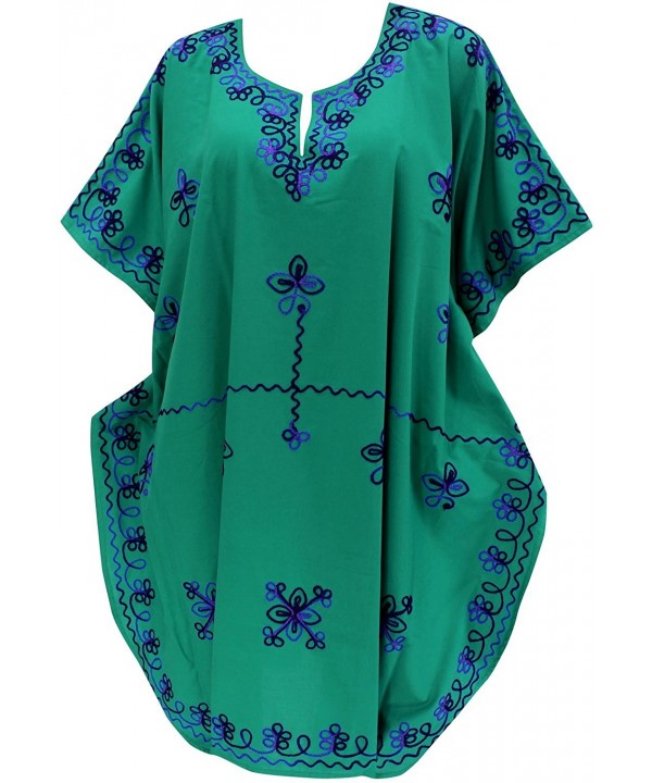 Leela Womens Embroidered Swimwear Caftan