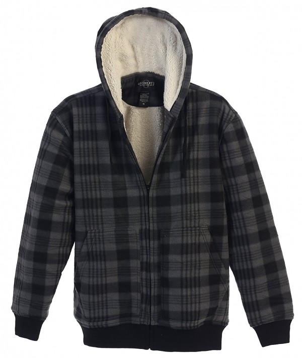 Gioberti Checkered Flannel Hoodie Charcoal