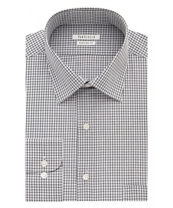 Mens Dress Shirts Regular Fit Tattersall Spread Collar - Berber ...