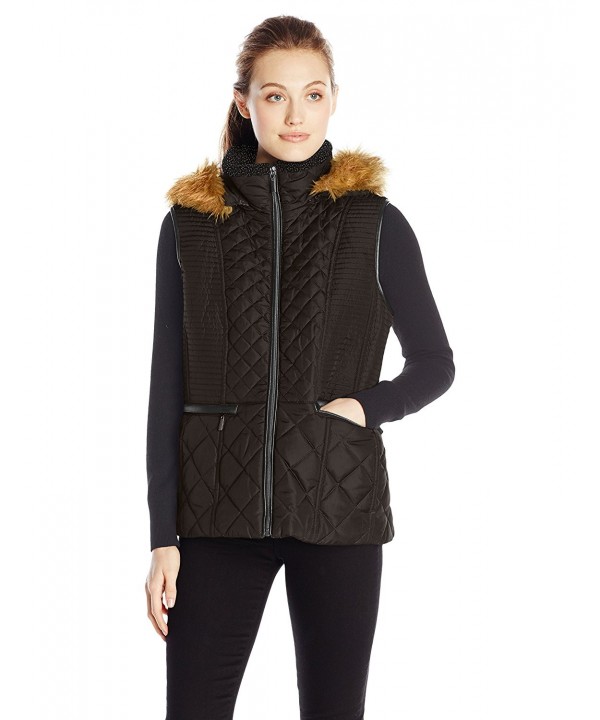 Women's Quilted Down Vest - Black - C1123U27Y6T