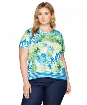 Alfred Dunner Womens Tropical Border