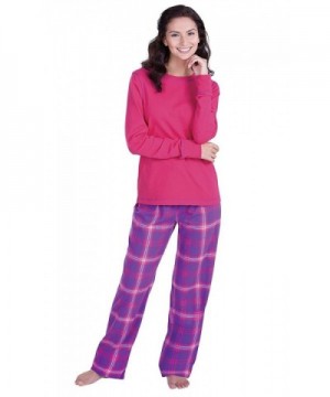 PajamaGram Flannel Pajamas Sleeves Raspberry