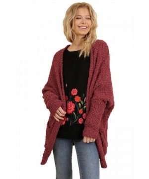 Umgee Womens Cardigan Sweater Marsala