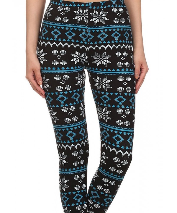 LAS Peachskin Christmas Snowflake Leggings