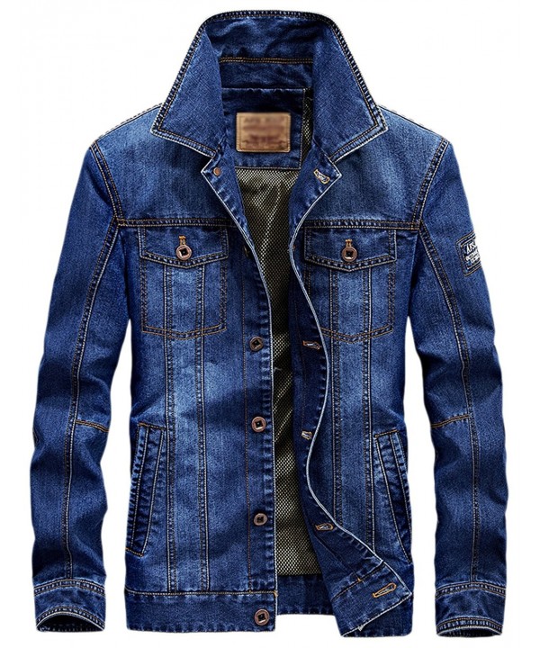 Men's Classic Rugged Button-Front Mediumweight Denim Trucker Jacket ...