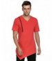 Coofandy Sleeve Longline Curved Tshirts