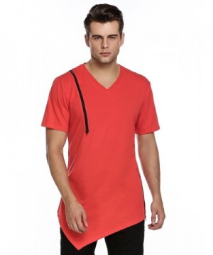 Coofandy Sleeve Longline Curved Tshirts