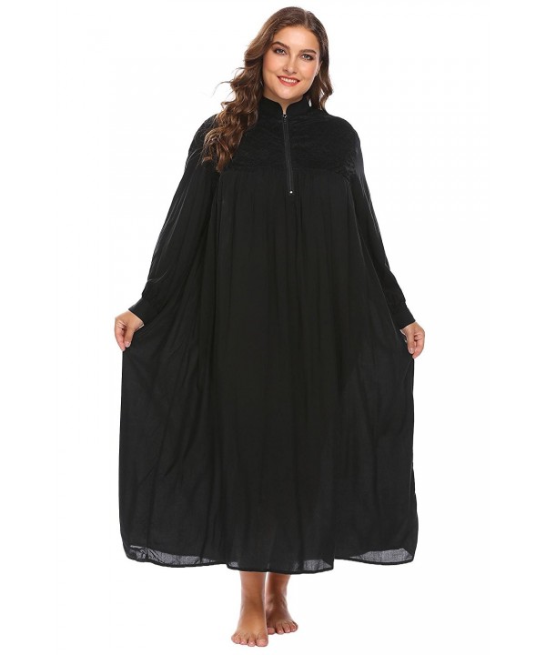 Vansop Zipper Oversize Nightwear Nightgown