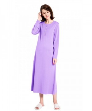 lantisan Cotton Sleeve Nightgown Henley