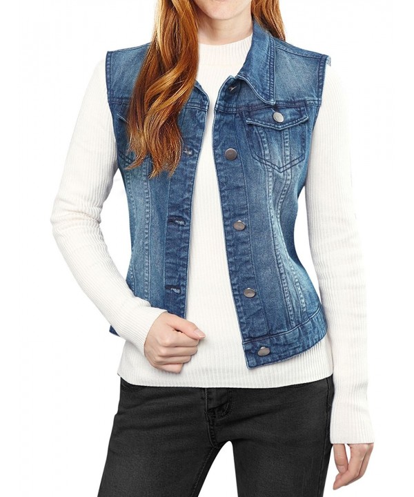 Allegra Womens Washed Denim Vest