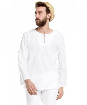 White Nature Sleeves Button T Shirt