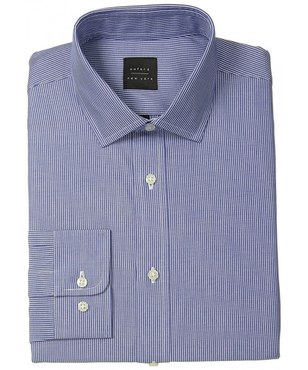 Men's Slim Fit Spread Collar Stripe Business Casual Shirt - Light Blue ...