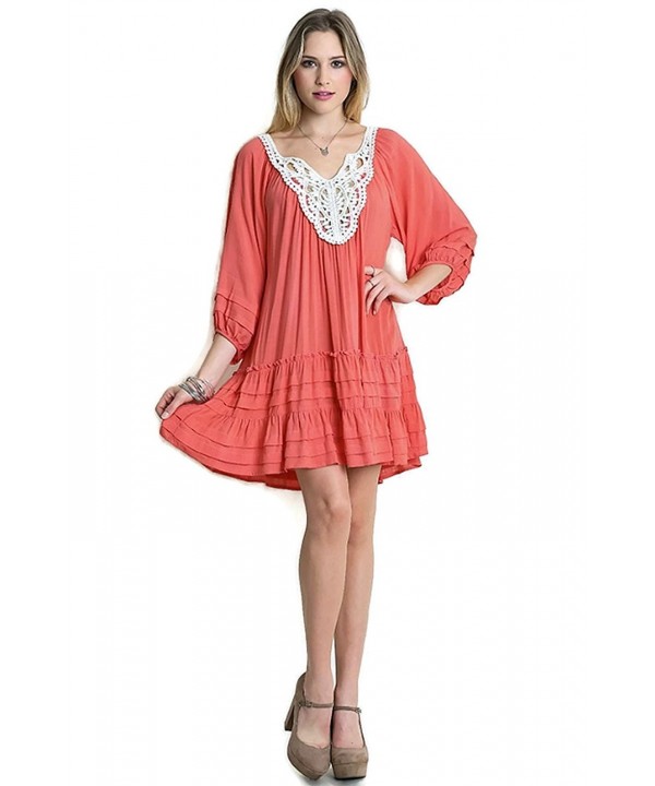 Umgee Womens Ruffle Tunic Dress