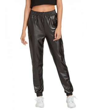 Verdusa Womens Elastic Leather Jogger