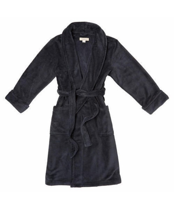Men's Soft Plush Robe - Small / Medium - Black - C912O1U9LWN
