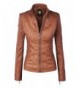 WJC877 Womens Panelled Leather Jacket