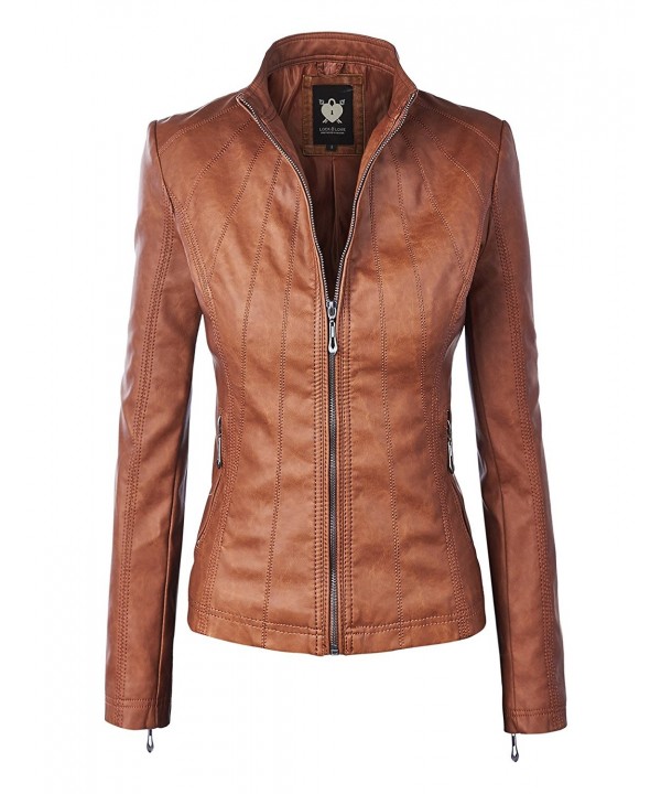 WJC877 Womens Panelled Leather Jacket