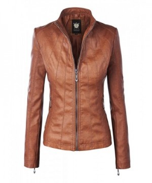 WJC877 Womens Panelled Leather Jacket