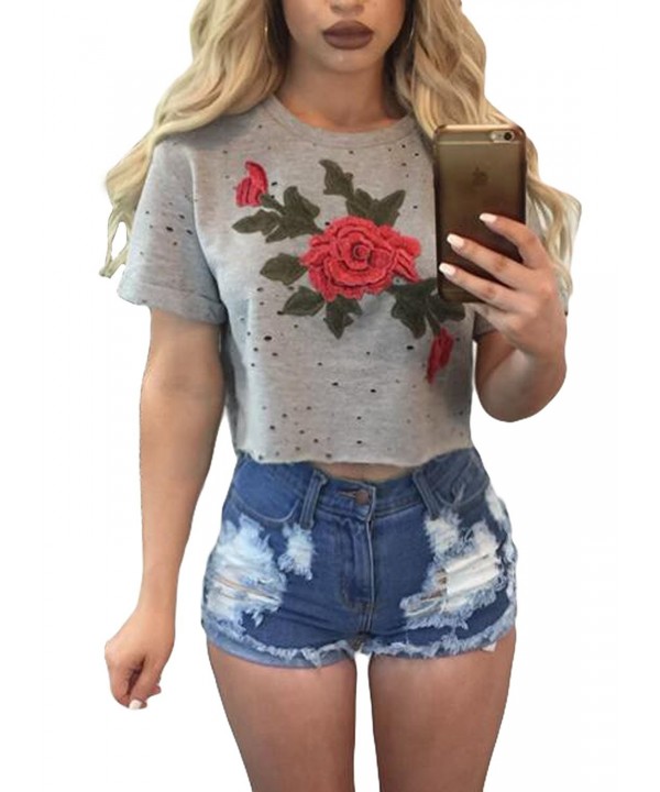 Women Casual Floral Sleeve t shirts
