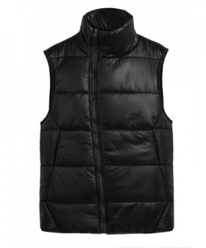 Mens Winter Coat Front-Zip Bodywarmer Down Puffer Gilet Vest - Black ...