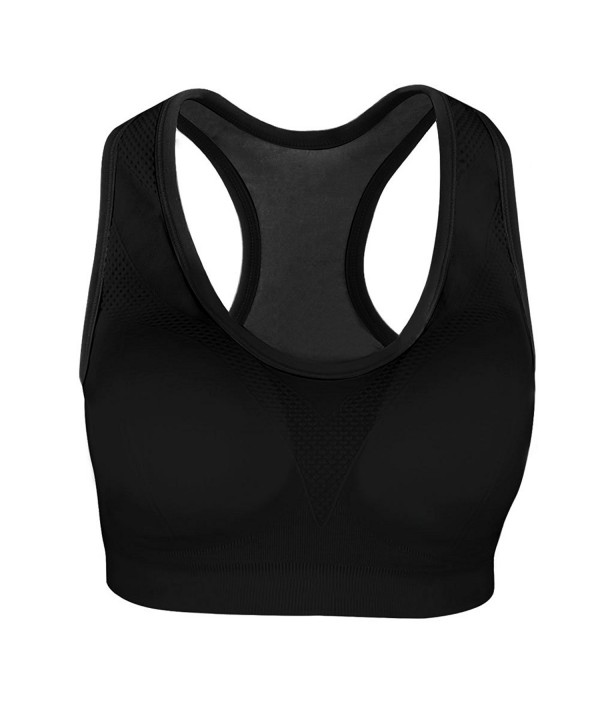 Racerback Sports Bra - High Impact Padded Workout Bras for Women ...