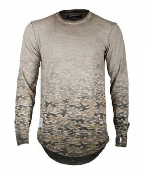 Sleeve Camouflage Longline T shirts Brown57 FBAmazon