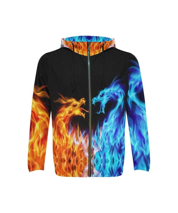 InterestPrint Abstract Dragons Full Zip Sweatshirt