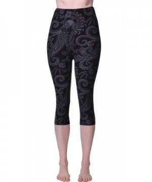 Printed Brushed Capris Shadowy Beauty