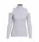 Simplee Shoulder Sweater Turtleneck Pullover