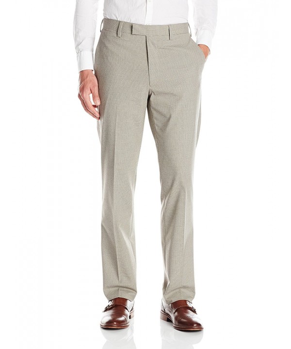 Men's Modern Fit Flat Front Pattern Dress Pant - Navy Parchment ...