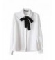 Bowknot Collar Sleeve Chiffon Button