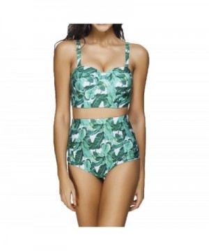 Creabygirls Womens Leaves Swimsuit Bathing