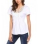 SoTeer Womens V Neck Ruched T Shirt