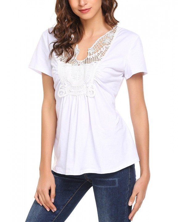 SoTeer Womens V Neck Ruched T Shirt