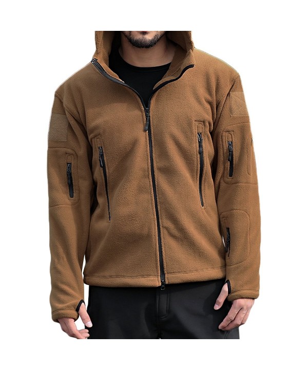 Men's Fleece Hoodie Jacket Full Zip Military Tactical Fleece Jackets ...