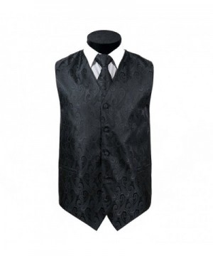 Oliver George Mens Paisley Vest Black S