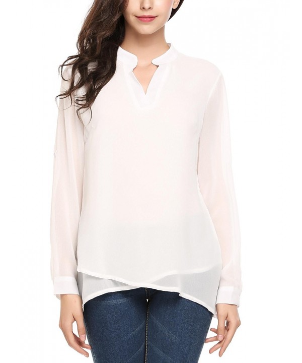 Zeagoo Womens Chiffon Sleeve Blouse