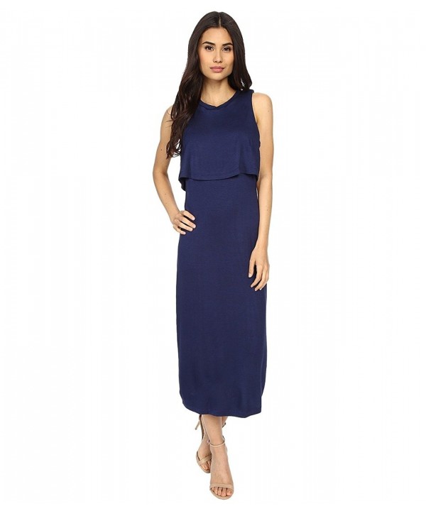 Women's Cora Midi Layered Dress With Side Cut Outs - Navy - CO12D53HFE9