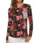 Zeagoo Womens Floral Striped Blouse