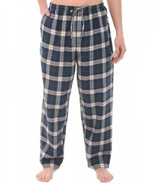 Mens Flannel Pajama Pants- Long Cotton Pj Bottoms - Blue and Green ...