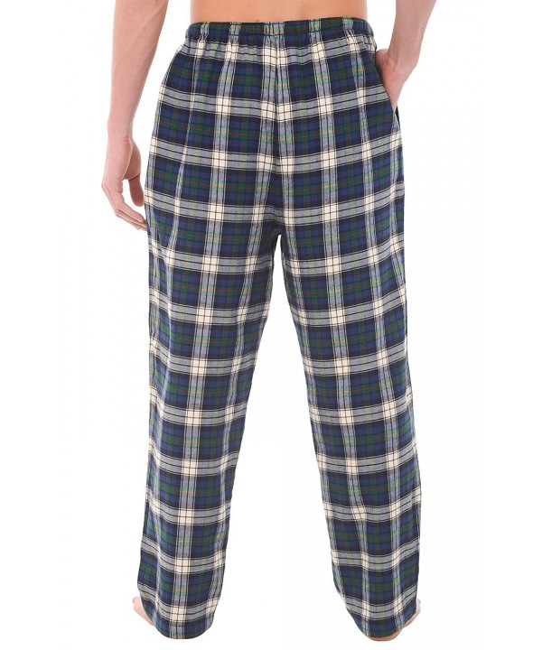 Mens Flannel Pajama Pants- Long Cotton Pj Bottoms - Blue and Green ...