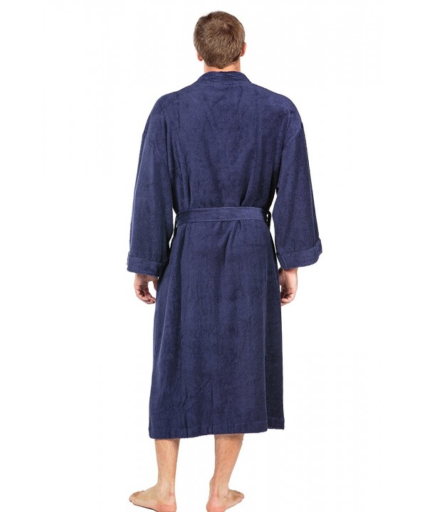 Men's Luxury Terry Cloth Bathrobe - Soft Spa Robe - Medieval blue ...