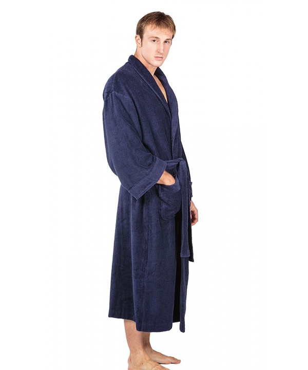 Men's Luxury Terry Cloth Bathrobe - Soft Spa Robe - Medieval blue ...