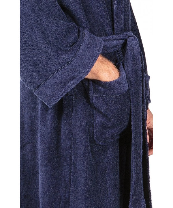 Men's Luxury Terry Cloth Bathrobe - Soft Spa Robe - Medieval blue ...