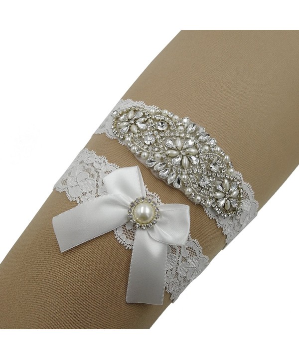 Vintage Lace Bridal Garter Set Wedding Garters For Bride White