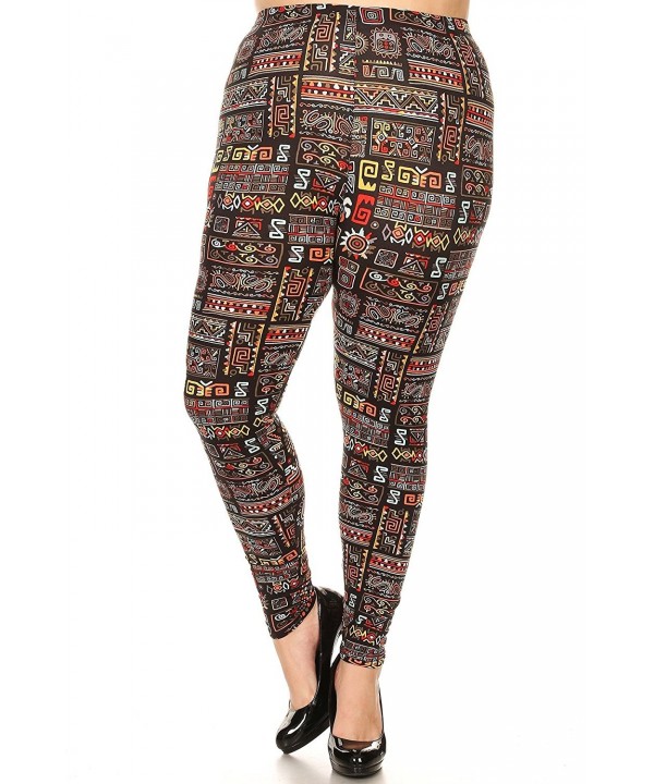 Womens Plus Tribal Printed Legging