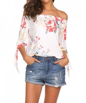 Qearal Shoulder Blouses Sleeve Floral